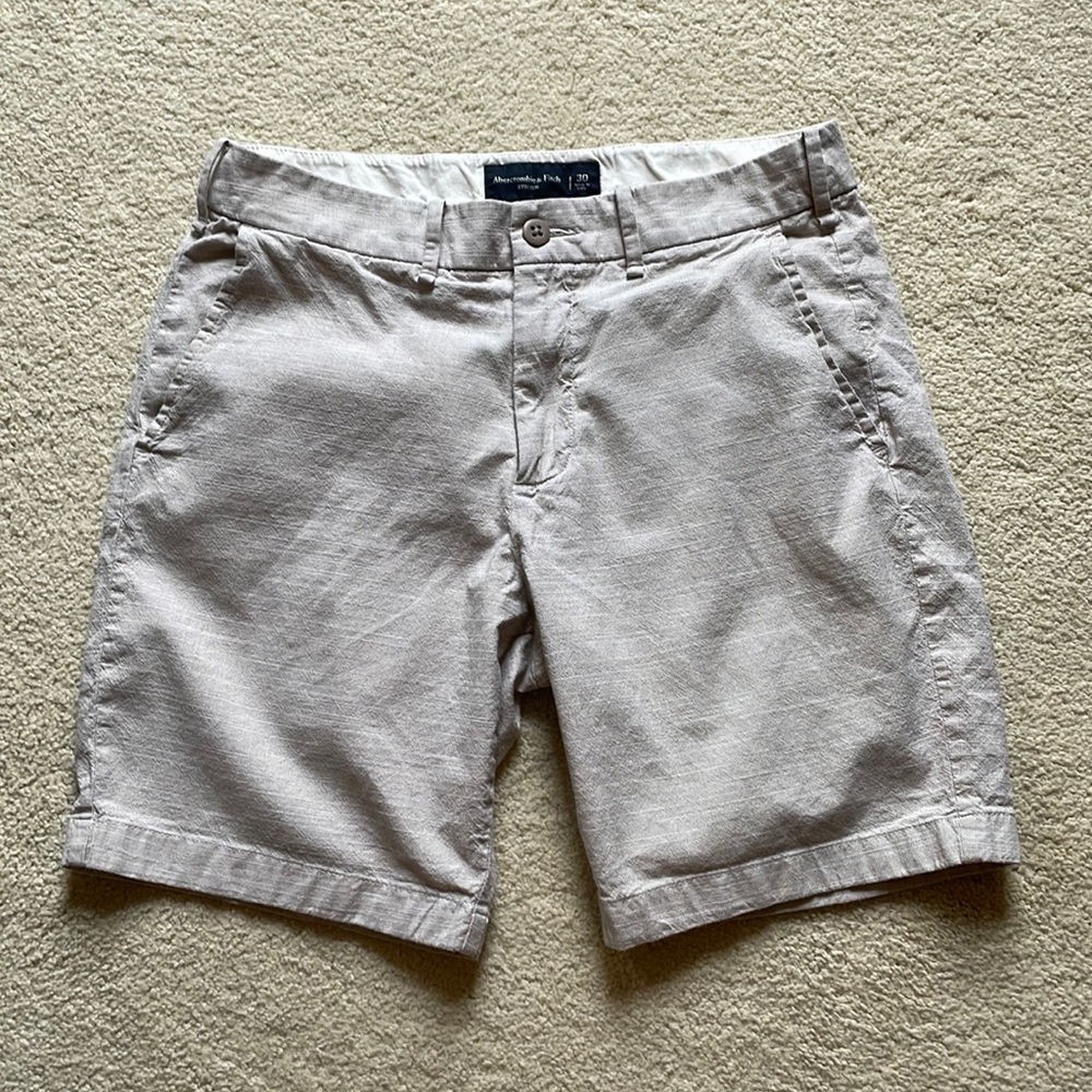 Abercrombie & Fitch Plainfront Linen-Blend Shorts